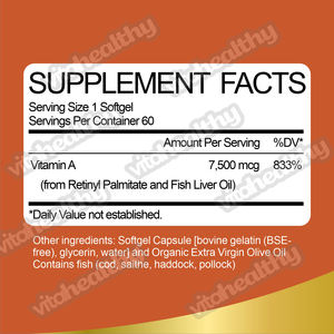 OEM/ODM <span class=keywords><strong>nutrition</strong></span> de marque privée vitamine <span class=keywords><strong>A</strong></span> capsule de palmitate huile de foie de poisson vitamine <span class=keywords><strong>A</strong></span> softgel soutien de santé des yeux - Product Image 2