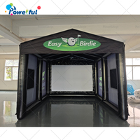 Tente de simulation de golf Trackman avec écran de frappe, structure gonflable extérieure entièrement en PVC pour simulateur de golf
