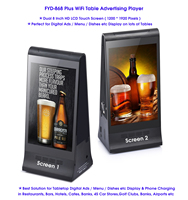 FYD-868 RK3288 Double face 7 pouces 1080p LCD écran tactile WiFi Table de Restaurant Android numérique publicité lecteur multimédia affichage