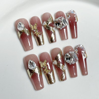 Uñas Postizas de Diseño Personalizado con Empaque al por Mayor, de Acrílico, Hechas a Mano con Diamantes, para Vendedores al por Mayor