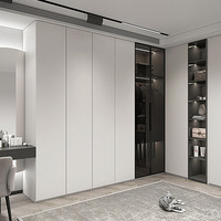 Armoire personnalisée 3 4 6 portes blanche walkin en bois massif étagère d'angle en L cube armoire murale de chambre à coucher design Walk in Closet