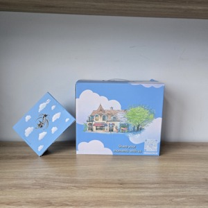 Cloud <span class=keywords><strong>Café</strong></span> Series Ensemble d'emballage imprimé nuage bleu Sacs en papier Coffrets cadeaux et boîtes à emporter pour boulangerie <span class=keywords><strong>Café</strong></span> Dessert Marque - Product Image 6