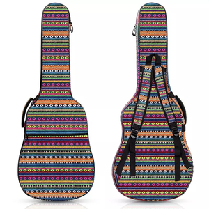 Housse de guitare acoustique imperméable 40-41 pouces, sac à dos de transport pour guitare, motif bohème, étui de protection pour instrument - Product Image 1