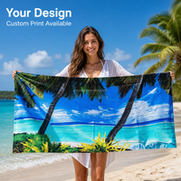 Luxury Cotton Beach Towel 76x152m 400gsm Velour Soft Absorbent Custom Design for Hotel Spa Travel Beach Towel