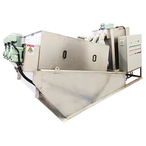 IEPP China factory manufacturer supplier multi disc screw press sludge dehydrator machine mud cake scum dewatering equipment
