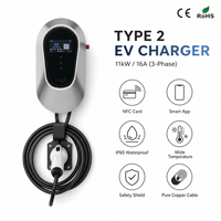 Borne de recharge rapide pour véhicules électriques Wallbox 11 kW OCPP, Type 2, Type 1, usage commercial et domestique, chargeur EV Wallbox 7 kW, 11 kW, 22 kW Type 2