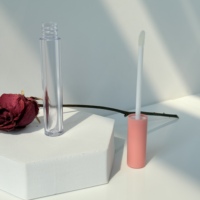 Tubes de gloss à lèvres personnalisés avec logo, fins, roses, vides, pour la vente de contenants de rouge à lèvres, impression sérigraphique, bouchon à vis