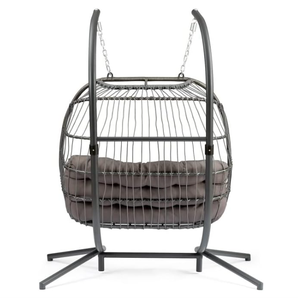 Dos personas colgando huevo <span class=keywords><strong>silla</strong></span> asientos dobles ratán columpio con <span class=keywords><strong>base</strong></span> en forma de U - Product Image 3