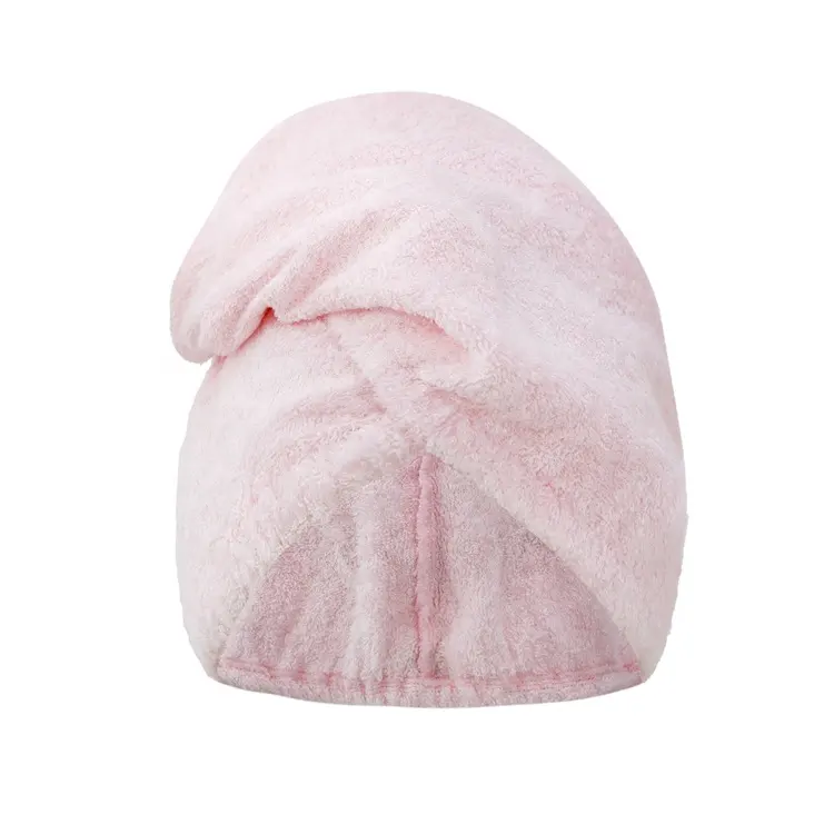 Bamboe Garen Ultra Zachte Dikke Enorme Absorberende Roze Bamboe Microfiber Haar Tulband Handdoek