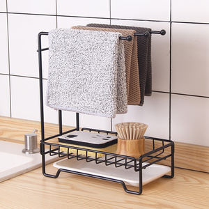 Moderno Estante de Almacenamiento Multifuncional de Hierro para Cocina con Toallero y Bandeja de Goteo, Organizador Impermeable para Baño y Encimera - Product Image 5