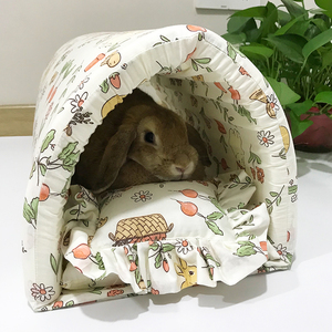Autumn Leaves - LARGE Hideaway Tunnel Perfect House for Bunnies <strong>Rabbit</strong> Guinea Pig and Other Small Animals Soft Fabric Bunny <strong>Bed</strong> - Product Image 4