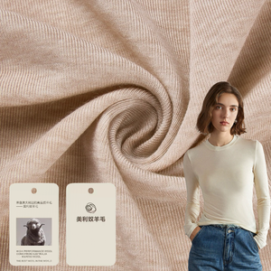Boran tessile di alta qualità vendita calda 180GSM Stretch lana <span class=keywords><strong>Merino</strong></span> costola 1*1 tessuto per t-shirt - Product Image 1