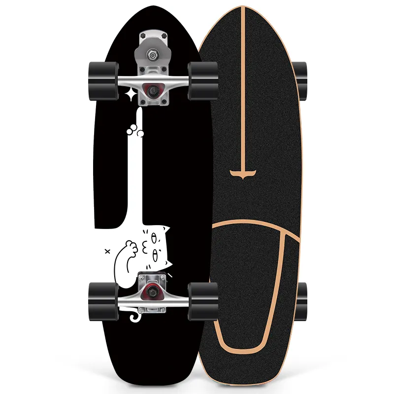 Skateboard Surf de 30 pulgadas, monopatín Surfskate personalizado de madera de arce para adultos