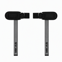 Sangles de musculation portables respirantes et rembourrées avec logo personnalisé MKAS, sangles de poignet avec anneau en D pour soulever des poids lourds, sangles de musculation pour tractions et soulevés de terre