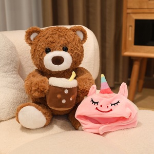Lindo Oso de Peluche con Gorro de Animal Desmontable, Oso de Peluche de Burbujas/Abeja/Dinosaurio/Unicornio - Product Image 5