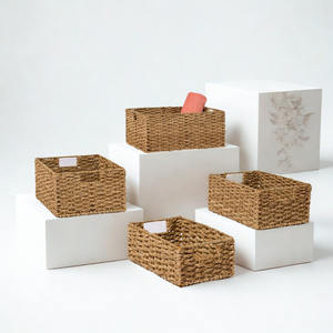Cesta de Almacenamiento Rectangular Tejida de Hierba Marina, Estilo Rústico y Ecológico, con Asas Recortadas para Estantes, Comercio Internacional Viet Anh - Product Image 1