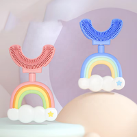 Brosse à dents en forme de U de haute qualité avec brosse à dents en forme de U en Silicone de qualité alimentaire pour enfants bébé enfant nettoyage des dents à 360 degrés