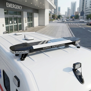 Barra Luminosa LED Ambra Lampeggiante da 900mm a Energia Solare, Omologata ECE R10, Faro di Emergenza per Ambulanze, Camion dei Pompieri e Veicoli di Soccorso - Product Image 4