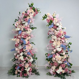 Arche florale vintage en soie d'hortensia pour décor de toile de fond de photos de fiançailles - Product Image 6