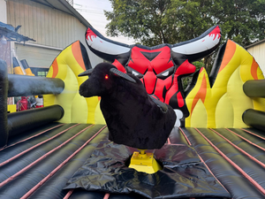 EASYFUN Castillo Inflable con Efecto de Humo, Toro de Rodeo, Juguete de Lucha de Toros Española, Juego de Carnaval Personalizado con Pelo de Vaca Genuino - Product Image 2