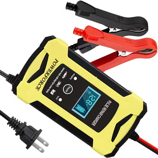 Car Battery Charger 12V 6Amp Touch Screen Pulse Repair LCD Battery Charger for Car Motorcycle Lead Acid Battery