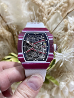 Montre mécanique automatique de luxe pour homme en fibre de carbone, avec tourbillon tonneau et réserve de marche, style sport