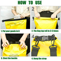 Sac à dos 2L 5L 10L 15L 20L 30L Sac à dos étanche personnalisé pliable léger 500D PVC Sac à dos sec pour le sport Sac de voyage