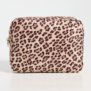 Trousse de Maquillage en Cuir PU Imprimé Léopard Personnalisée Royal Fair, Grande Capacité, Organisateur Cosmétique, Trousse de Toilette avec Fermeture Éclair Dorée pour Voyage - Product Image 1