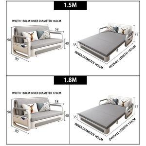 Sofá <span class=keywords><strong>Cama</strong></span> Extraíble Moderno de Alta Calidad con Sillón, Sofá Convertible de Tres Plazas - Product Image 3