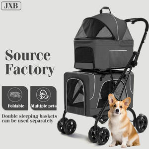 <span class=keywords><strong>Poussette</strong></span> pour animaux de compagnie JXB New Innovation multifonctionnelle portable 3-en-1 avec panier amovible approuvé par les compagnies aériennes - Product Image 2