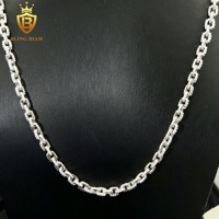 Chaîne cubaine en argent sterling 925 de 5,2 mm avec diamants Moissanite D VVS, style Iced Out, bijoux hip-hop pour rappeurs, vente en gros