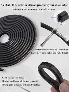 Striscia di Protezione Antiurto per Bordi Portiera <span class=keywords><strong>Auto</strong></span> con Guarnizione in Gomma e Interno in Metallo - Product Image 4