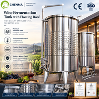 Fermentatietank met variabele capaciteit, roestvrij staal, drijvende deksel, voor rode wijnfermentatie, -rijping en -opslag
