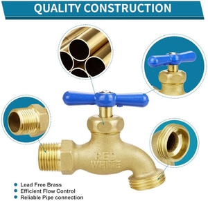 TMOK 1/2 NPT 3/4 GHT Válvula de latón para exteriores Manguera de agua exterior Grifo de babero Grifo de espiga Grifo de agua - Product Image 5