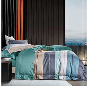 Parure de lit façon drap de lit, housse de couette super douce, 100% coton égyptien, ensembles de literie en satin - Product Image 6