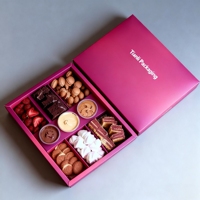 Boîte d'emballage personnalisée de luxe en carton magnétique pour baklava, fruits secs, dattes, chocolat, cadeau du Ramadan, cadeau de l'Aïd