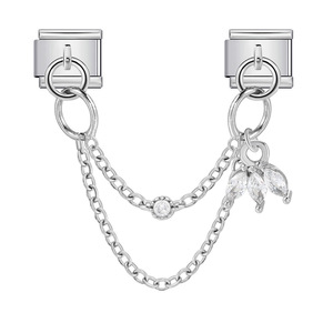 Double Hook Modular Bracelet <b>Chain</b> Heart Pendant <b>Titanium</b> Steel Jewelry Findings For DIY Watch Strap Accessory - Product Image 4