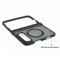 Étui de téléphone portable magnétique pliable pour iPhone Duo, finition mate, translucide, antichoc, avec colonne centrale