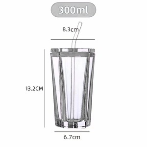 Vaso de Vidrio de Alta Calidad con Forma de Estrella de Cinco Puntas, con Degradado de Color, para Bebidas Frías, Café, con Tapa, Botella para Beber - Product Image 6