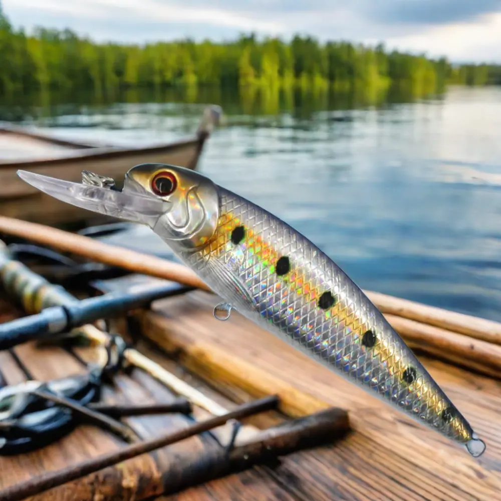 Acessórios de pesca de plástico para peixes, equipamento de fundição dura, predador, truta, clankbait, acessórios para rios e lagos