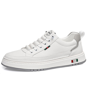 Zapatillas Deportivas de Piel Blancas para Hombre, con Punta Redonda, con Cordones, Transpirables, Casuales, para Primavera - Product Image 4