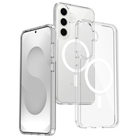 Coque de téléphone transparente à adsorption magnétique deux-en-un pour S25 FE, moulage par injection, résistante aux chutes, avec aimants N52