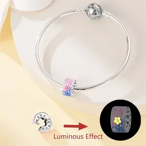 Original 925 Sterling Silber Charm-Perlen Leuchtende Laterne Engel Magische Katze Dschungel Anhänger-Perle für Armband Charm-Schmuck - Product Image 6