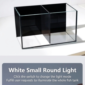 JSD Ultra <span class=keywords><strong>White</strong></span> Black Glass - Acuario de escritorio de doble compartimento para peces Betta, kit de acuario para el hogar y la oficina - Product Image 2