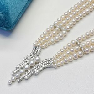 Moda Çok Katmanlı Tatlı Su İncisi Kolye, Omuzları Açık Resmi Elbiselerle Mükemmel Uyum, Dropshipping Mevcut. - Product Image 3