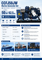 Groupe électrogène diesel marin SCDC50JW 50 kW 1800 tr/min avec régulateur de tension automatique (AVR) alimenté par un moteur marin SCDC WP4CD66E201