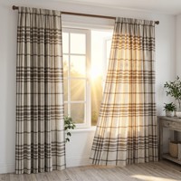 Voilages à carreaux teints en fil 150 GSM pour salon et hôtel, occultants et semi-occultants, haute protection UV