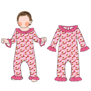 Sıcak satış ve yüksek kalite kişilik basit butik bambu cabrio bebek Romper pijama <span class=keywords><strong>2</strong></span> yollu fermuar ile çocuklar için Ruff - Product Image 3