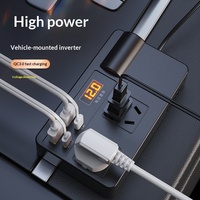 Convertisseur de courant multifonction 12V/24V 110V/220V pour voiture avec affichage numérique et charge rapide QC3.0, mini allume-cigare pour