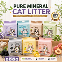 Litière agglomérante minérale pour chat, supportée par ODM, excellente absorption d'eau, anti-poussière, en bentonite, idéale pour les familles multi-chats